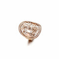 Rose Gold Filigree Tree of Life Wide Ring