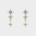 Pendientes oro, circonitas rombos